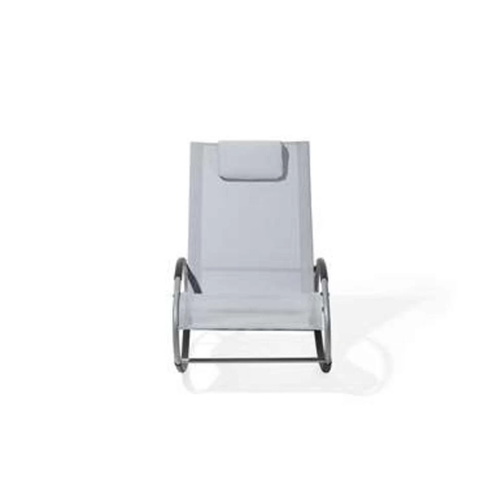 Beliani Tuinligstoel CAMPO - Grijs Polyester, Pvc 5 Beliani Tuinligstoel CAMPO - Grijs Polyester, Pvc - Afbeelding 3