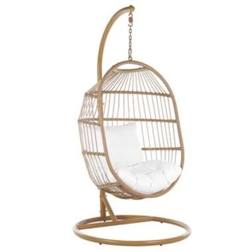 Beliani Hangstoel ALBA - Beige Pe Rotan