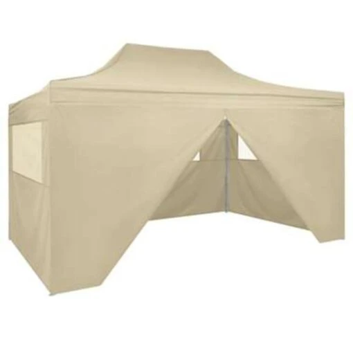 VidaXL Vouwtent Pop-up Met 4 Zijwanden 3x4,5 M Crèmewit