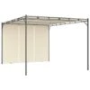 VidaXL Tuinprieel Met Zijgordijn 4x3x2,25 M Crème -Huishoudelijke Goederen Winkel 1000001242