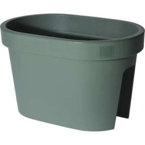 Merkloos Balkon Plantenbak - Groen - Kunststof - Ovaal - 40 X 25 Cm