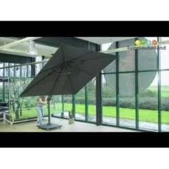 Garden Impressions Zweefparasol Hawaii 300x300 - Wit - Zwart -Huishoudelijke Goederen Winkel 1000003905 0103