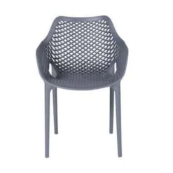 Garden Impressions Air XL Kunststof Tuinstoel Donker Grijs - 2 Stuks -Huishoudelijke Goederen Winkel 1000003926 0103