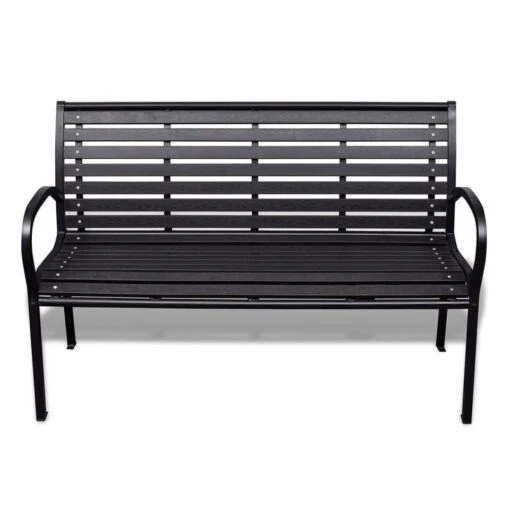 VidaXL Tuinbank 125 Cm Staal En HKC Zwart