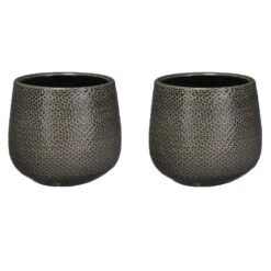 Mica Decorations Plantenpot - Brons - Geribbeld - 12 X 14 Cm 9 Mica Decorations Plantenpot - Brons - Geribbeld - 12 X 14 Cm -Huishoudelijke Goederen Winkel 1000005264 0104