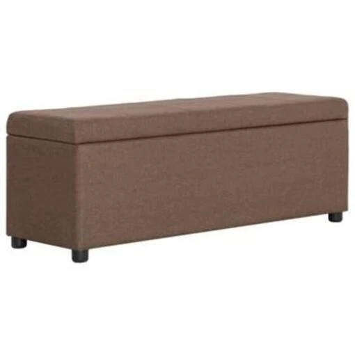 VidaXL Bankje Met Opbergvak 116 Cm Polyester Bruin