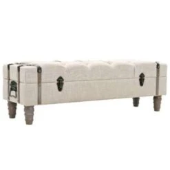 VidaXL Opbergbankje 111x34x37 Cm Massief Hout En Staal
