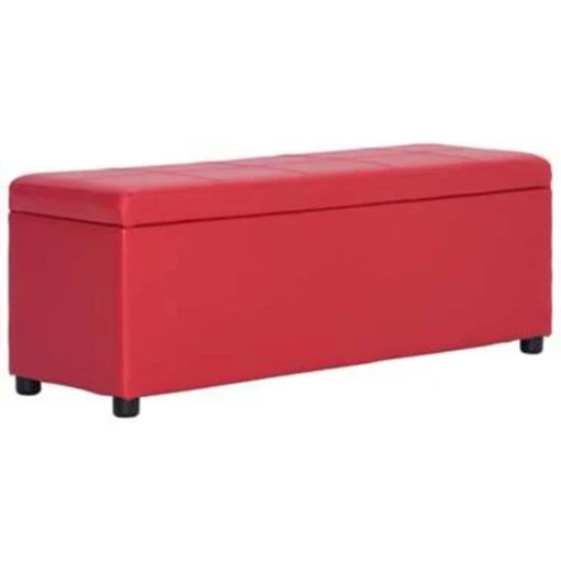 VidaXL Bankje Met Opbergvak 116 Cm Kunstleer Rood