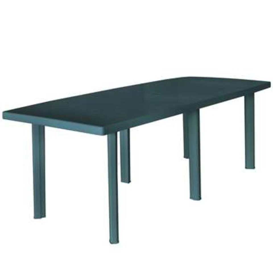 VidaXL Tuintafel 210x96x72 Cm Kunststof Groen 3 VidaXL Tuintafel 210x96x72 Cm Kunststof Groen