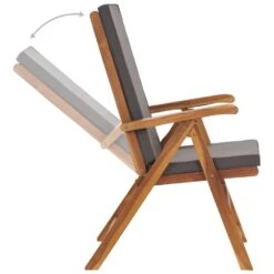 VIDAXL Tuinstoelen 2 St Verstelbaar Met Kussens Massief Teakhout Grijs -Huishoudelijke Goederen Winkel 1000006224 0103