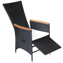VidaXL Tuinstoelen 2 St Verstelbaar Met Kussens Poly Rattan Zwart -Huishoudelijke Goederen Winkel 1000006363 0103