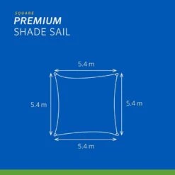 Coolaroo Schaduwdoek Vierkant 5,4x5,4m Grijs -Huishoudelijke Goederen Winkel 1000006832 0111