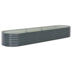 VidaXL Plantenbak Verhoogd 320x80x44 Cm Gegalvaniseerd Staal Grijs