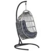 Beliani Hangstoel SESIA - Grijs Polyester, Pe Rotan -Huishoudelijke Goederen Winkel 1000011845