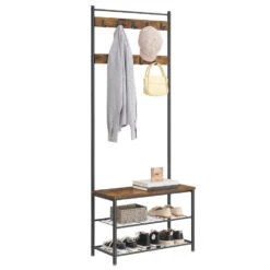 O'DADDY® Kapstok Staand Met Schoenenrek - 9 Haken - 70x32x175 - Bruin 7 O'DADDY® Kapstok Staand Met Schoenenrek - 9 Haken - 70x32x175 - Bruin -Huishoudelijke Goederen Winkel 1000012492 0101