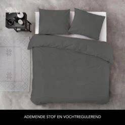 Byrklund - Dekbedovertrek Sleep Softly - 140x220 Cm - Off Black -Huishoudelijke Goederen Winkel 1000012874 0101