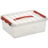 Q-line Opbergbox 12L Transparant Rood -Huishoudelijke Goederen Winkel 1000014067
