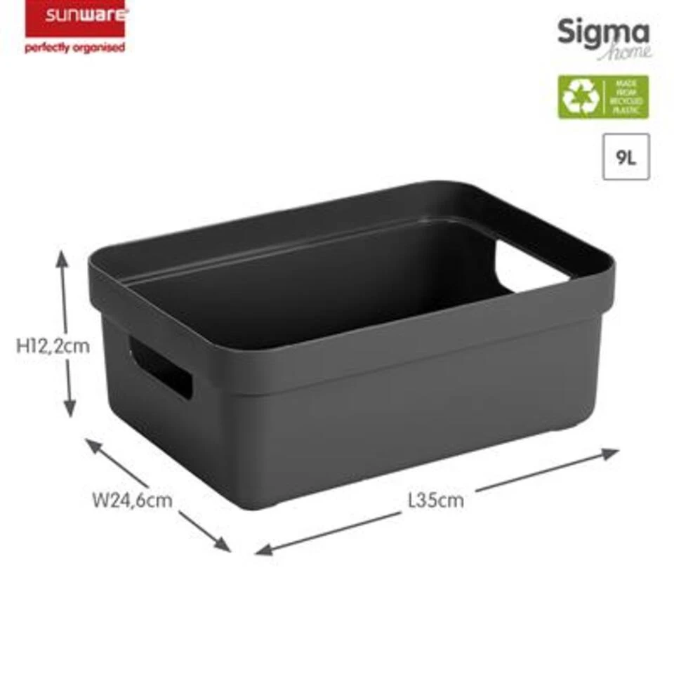 Sigma Home Opbergbox 9L Antraciet 4 Sigma Home Opbergbox 9L Antraciet - Afbeelding 2