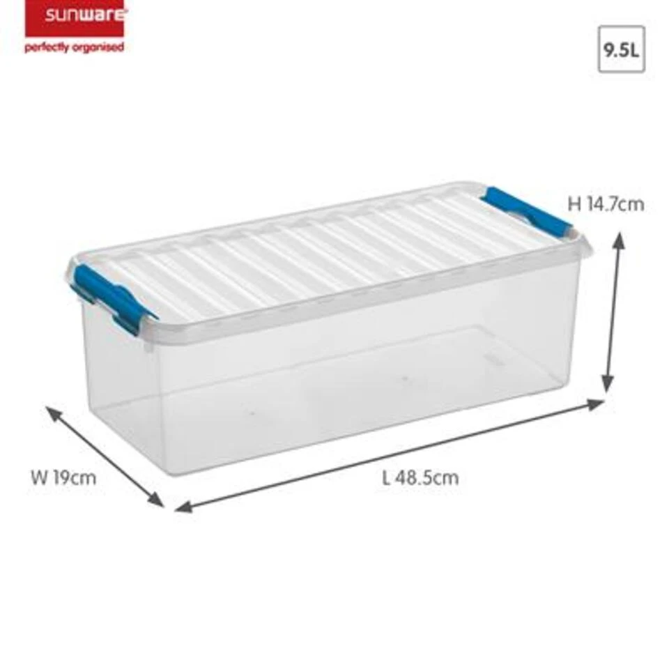 Q-line Opbergbox 9,5L Transparant Blauw 4 Q-line Opbergbox 9,5L Transparant Blauw - Afbeelding 2