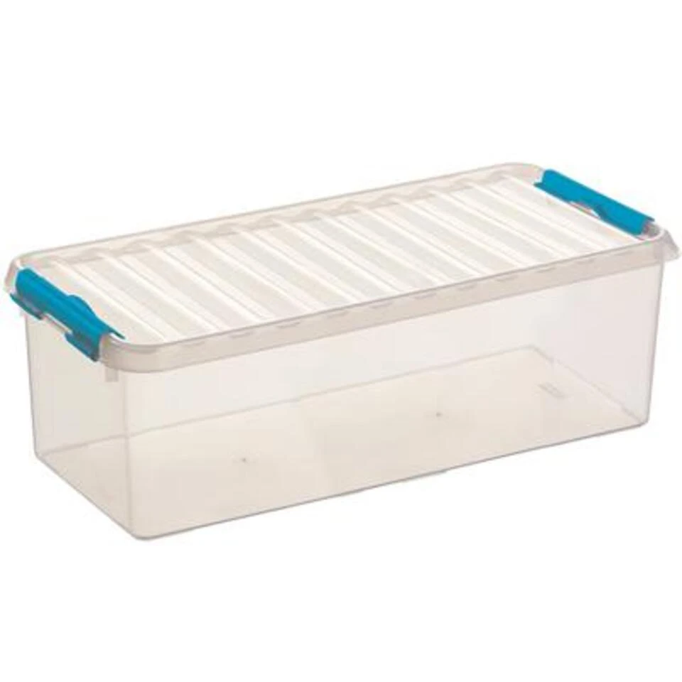 Q-line Opbergbox 9,5L Transparant Blauw 3 Q-line Opbergbox 9,5L Transparant Blauw