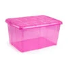 Forte Plastics Opberger - Met Deksel - Roze - 60 L - 63 X 46 X 32 Cm -Huishoudelijke Goederen Winkel 1000021221
