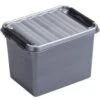 Q-line Opbergbox 3L Metaal Zwart 2 Q-line Opbergbox 3L Metaal Zwart -Huishoudelijke Goederen Winkel 1000022258