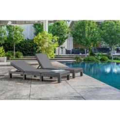 Allibert Daytona Deluxe Ligbed 65x195x25,5cm - 2 Stuks - Grafiet -Huishoudelijke Goederen Winkel 1000031146 0102