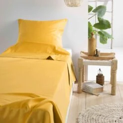 De Witte Lietaer Lakenset Olivia - 180 X 280 Cm - Geel - Satijnkatoen -Huishoudelijke Goederen Winkel 1000031968 0101