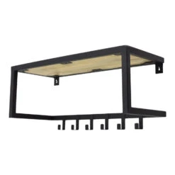 LOFT42 Woody Kapstok - Zwart – Mangohout – Metaal -Huishoudelijke Goederen Winkel 1000032526 0102