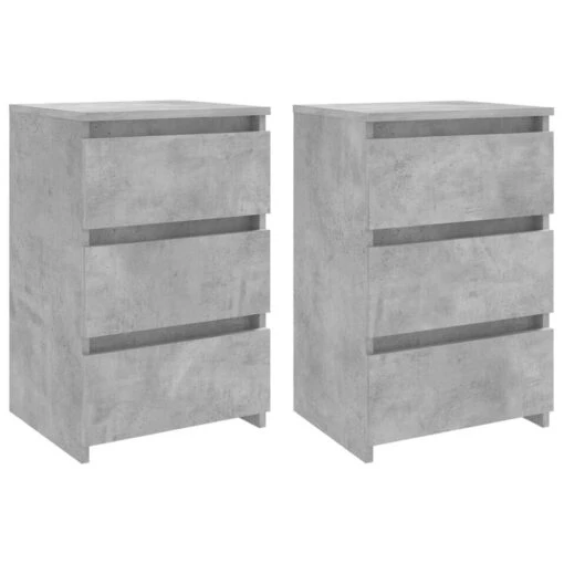 VidaXL Nachtkastjes 2 St 40x35x62,5 Cm Spaanplaat Betongrijs