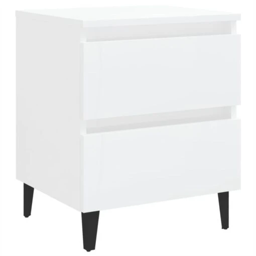 VidaXL Nachtkastje 40x35x50 Cm Spaanplaat Hoogglans Wit