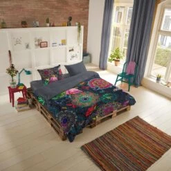 HIP Dekbedovertrek "Abbra" - Multi - (140x220 Cm) -Huishoudelijke Goederen Winkel 1000035267 0102