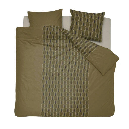 Damai Dekbedovertrek Kente - Katoen - 200x200/220 Cm - Olive Green