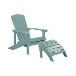 Beliani Tuinstoel ADIRONDACK - Blauw Kunsthout