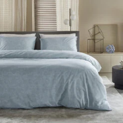 Damai Dekbedovertrek Ebba - Biologisch Katoen - 260x200/220 Cm - Soft Blue -Huishoudelijke Goederen Winkel 1000038146 0102