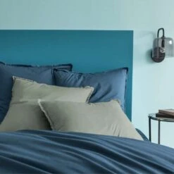 Matt & Rose Set Kussenslopen Blauw - 65 X 65 Cm - Gewassen Katoen -Huishoudelijke Goederen Winkel 1000038496 0103