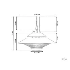 Beliani Terrasverwarmer MERAPI - Zwart Aluminium 8 Beliani Terrasverwarmer MERAPI - Zwart Aluminium -Huishoudelijke Goederen Winkel 1000038606 0102
