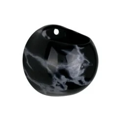 PRESENT TIME Muur Plantenpot Globe - Marmerprint Zwart - Ø14,5x9,8cm -Huishoudelijke Goederen Winkel 1000040262 0111