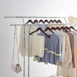 O’DADDY® Kledingrek Dubbel - 4 Wielen - Tot 110kg - Garderoberek - RVS -Huishoudelijke Goederen Winkel 1000042970 0103