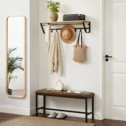 ACAZA Lange Hangende Kapstok - 8 Haken En 1 Bar - 90 Cm Lang - Lichte Eik Kleur 8 ACAZA Lange Hangende Kapstok - 8 Haken En 1 Bar - 90 Cm Lang - Lichte Eik Kleur -Huishoudelijke Goederen Winkel 1000045920 0102