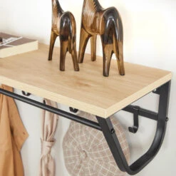 ACAZA Lange Hangende Kapstok - 8 Haken En 1 Bar - 90 Cm Lang - Lichte Eik Kleur 9 ACAZA Lange Hangende Kapstok - 8 Haken En 1 Bar - 90 Cm Lang - Lichte Eik Kleur -Huishoudelijke Goederen Winkel 1000045920 0103