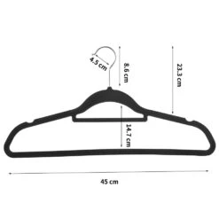 ACAZA Set Van 50 Anti-slip Kleerhangers, Fluweel, Zwart -Huishoudelijke Goederen Winkel 1000045934 0103