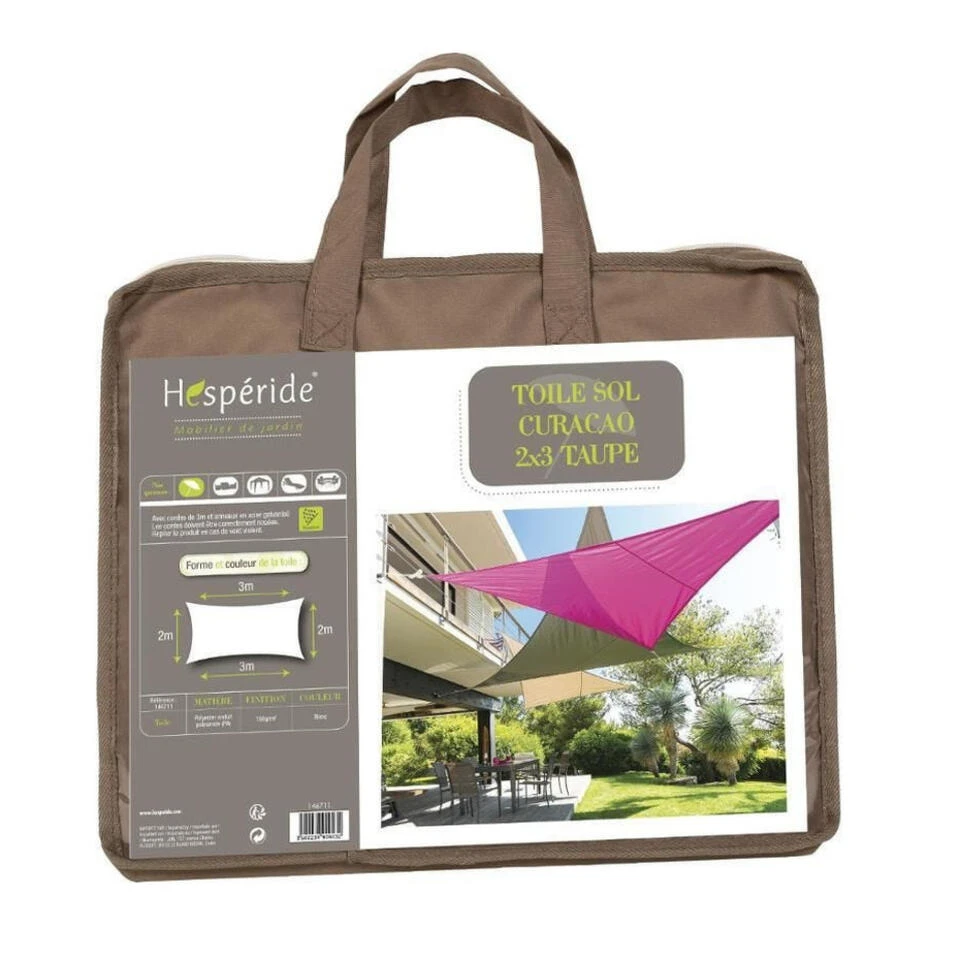 Hesperide Schaduwdoek Curacao - Rechthoekig - Taupe - 2 X 3 M 5 Hesperide Schaduwdoek Curacao - Rechthoekig - Taupe - 2 X 3 M - Afbeelding 3