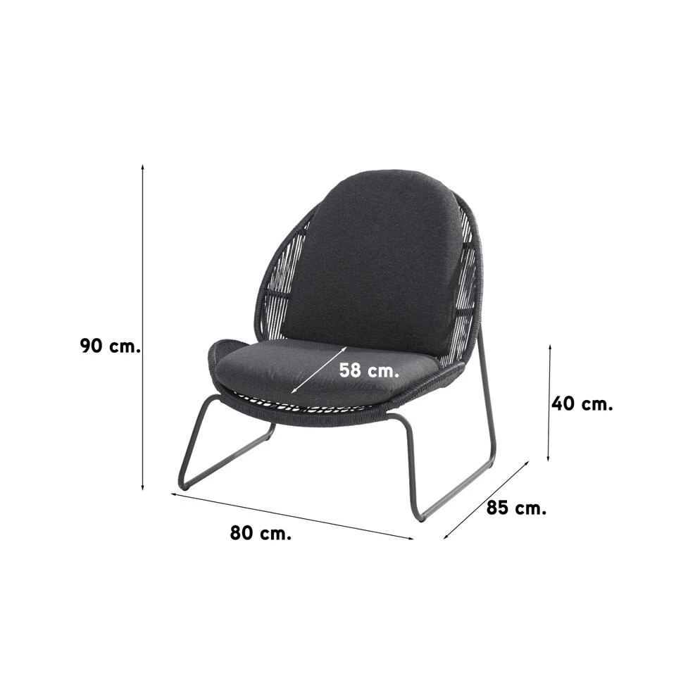 Taste Delano Loungestoel - Antraciet 4 Taste Delano Loungestoel - Antraciet - Afbeelding 2