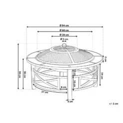 Beliani Vuurkorf Voor Hout HIERRO - Beige Staal 8 Beliani Vuurkorf Voor Hout HIERRO - Beige Staal -Huishoudelijke Goederen Winkel 1000048095 0102