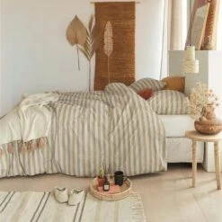 Ariadne At Home Dekbedovertrek Knit Stripes Naturel-2-persoons (200 X 200/220... -Huishoudelijke Goederen Winkel 1000051938 0102
