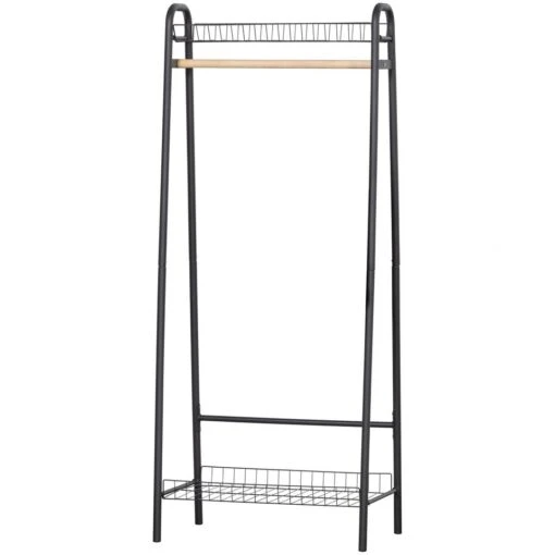 WOOOD Jovi Kledingrek - Metaal - Zwart - 167x70x41