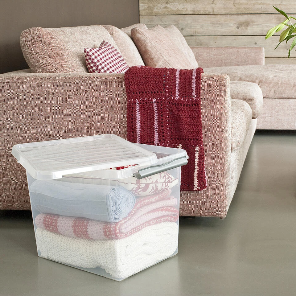 Q-line Opbergbox 52L - Set Van 2 - Transparant/grijs 4 Q-line Opbergbox 52L - Set Van 2 - Transparant/grijs - Afbeelding 2