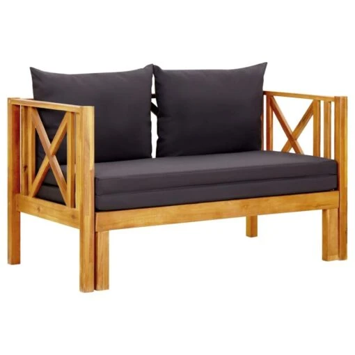 VidaXL Tuinbank 2-zits Met Kussens 122 Cm Massief Acaciahout Overig