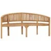 VidaXL Bankje Banaanvormig 180 Cm Massief Teakhout